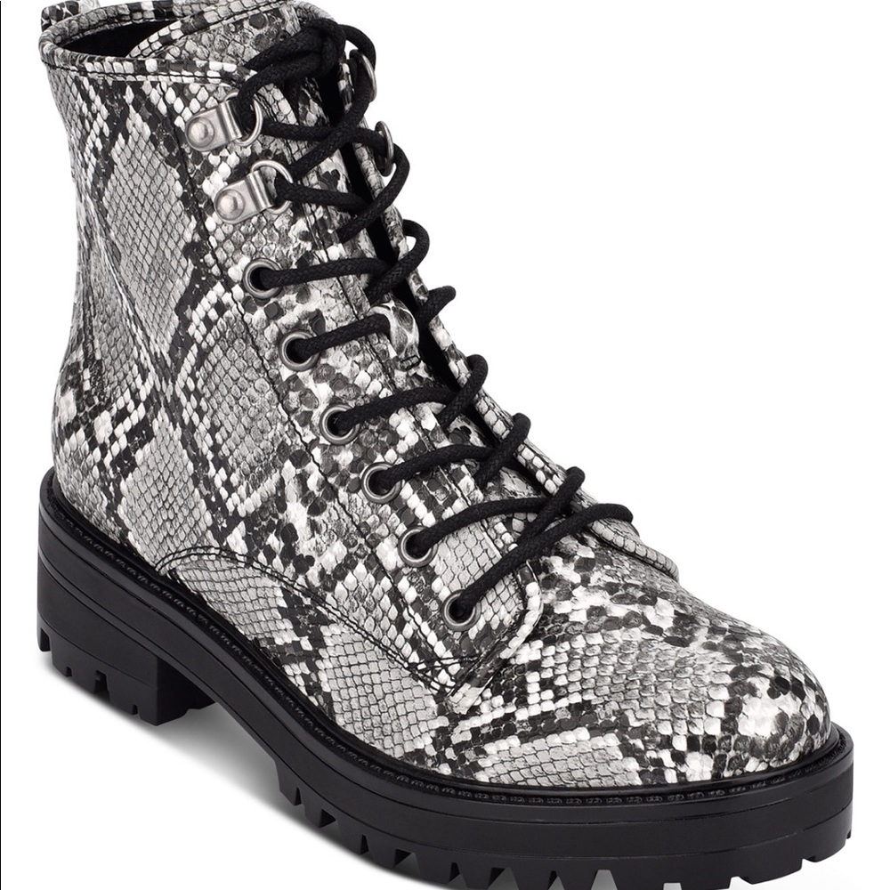 🆕INDIGO RD Imara Snake Embossed Print Combat Boot